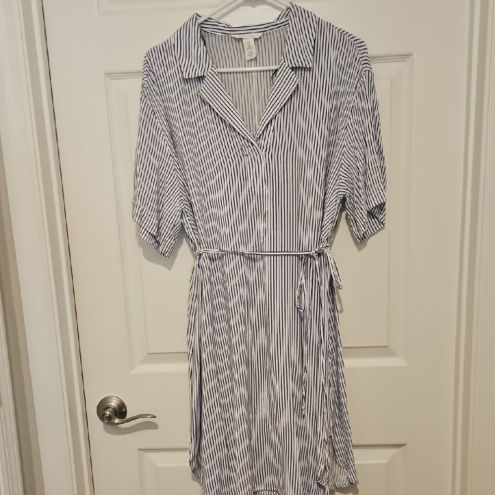 Maternity Striped Blue and White Women's Dress